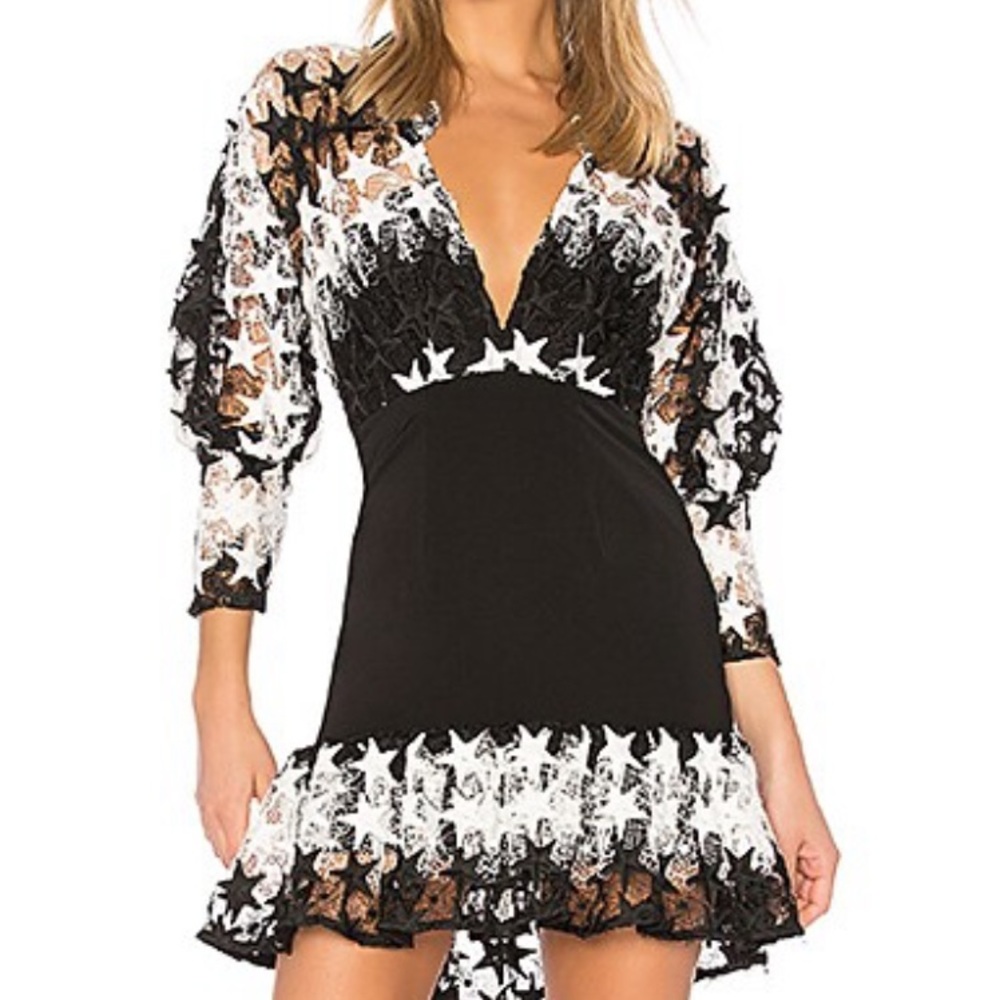 NO LONGER LOVERS STAR DRESS ASILIO INSPIRED BLACK AND WHITE STAR DRESS Size M